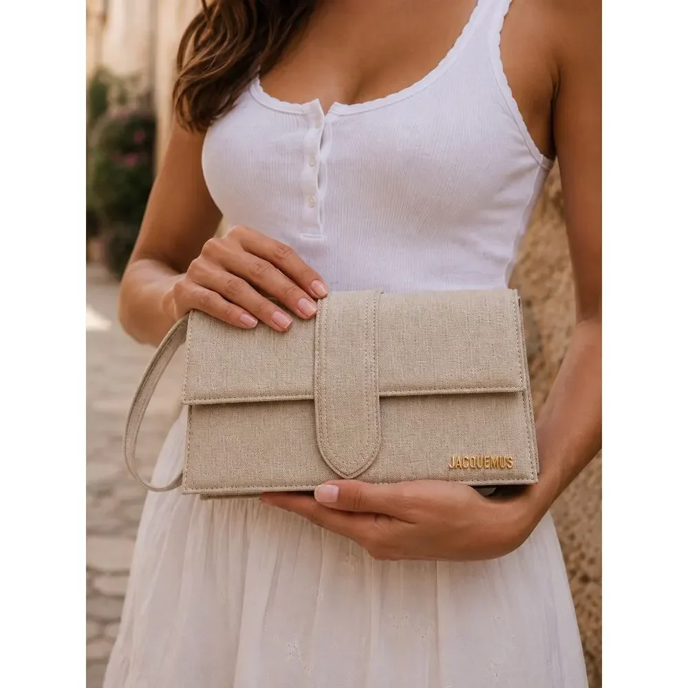 Jacquemus | Le Bambino Long Shoulder Bag | Beige Linen Exterior